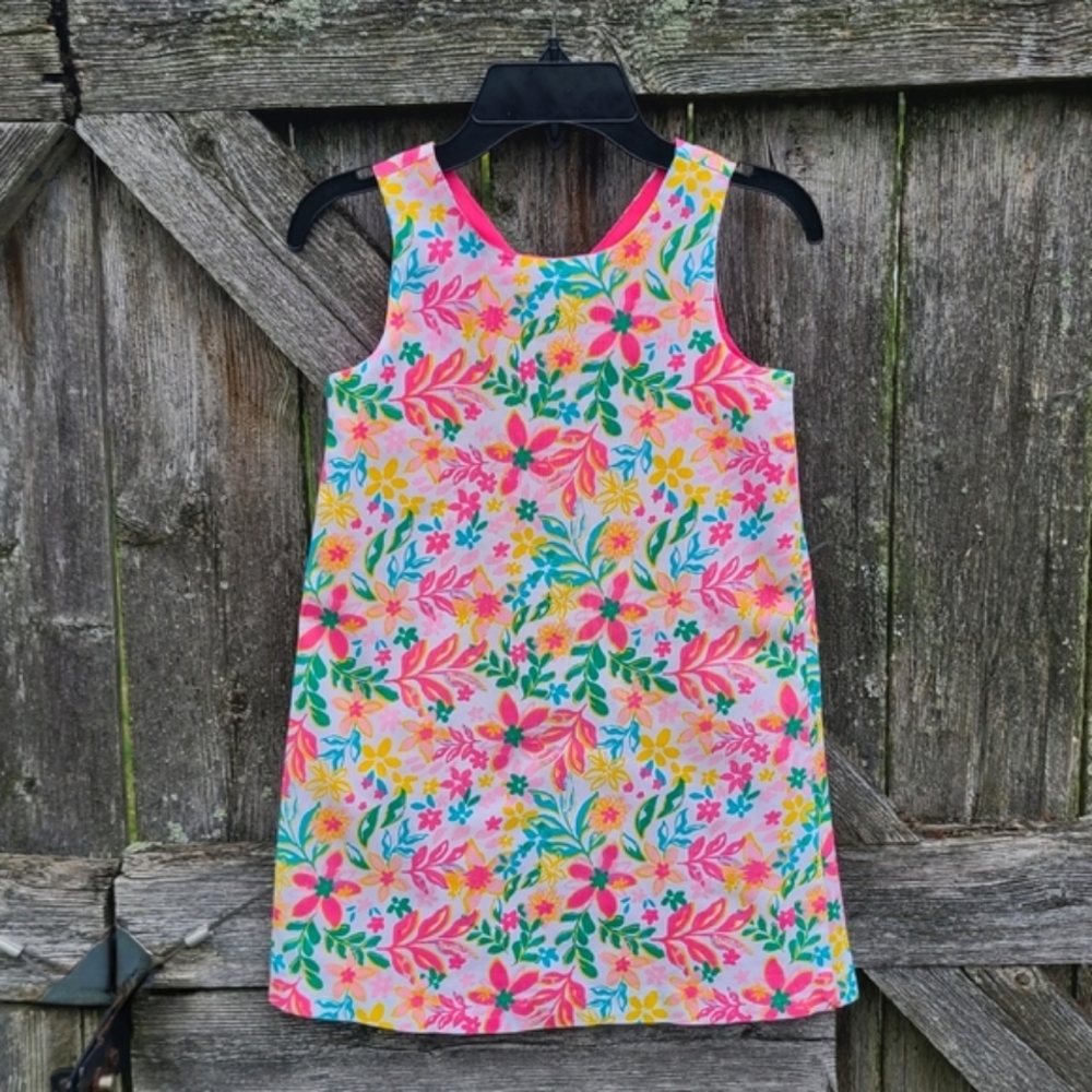 Tommy Bahama Little Girls' Shift Floral Print Shift Dress Pink/Blue/ Multi 7